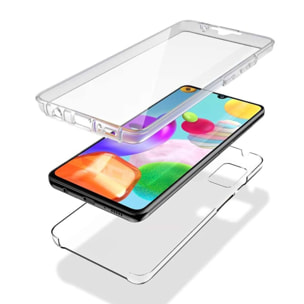 Coque Samsung Galaxy A41 360° intégrale protection avant arrière silicone transparente