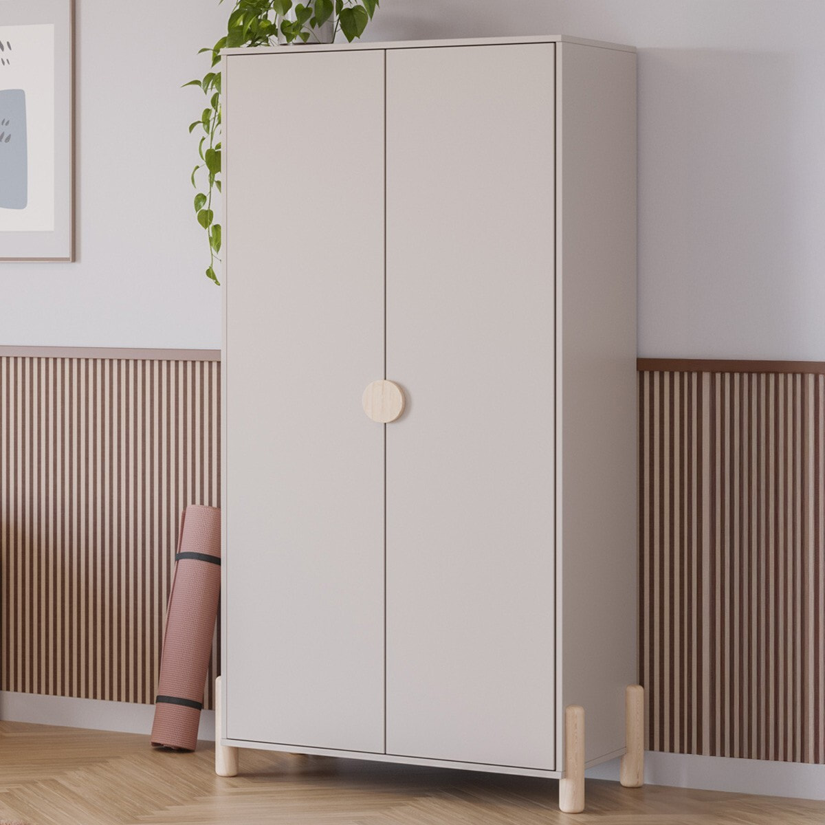 Armoire enfant 2 portes en bois - BASTIEN