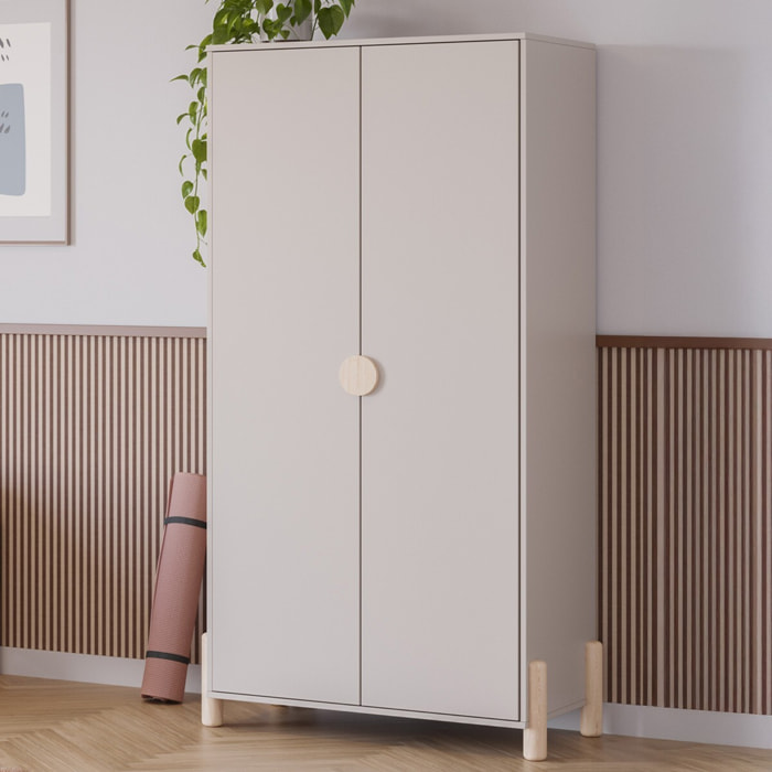 Armoire enfant 2 portes en bois - BASTIEN
