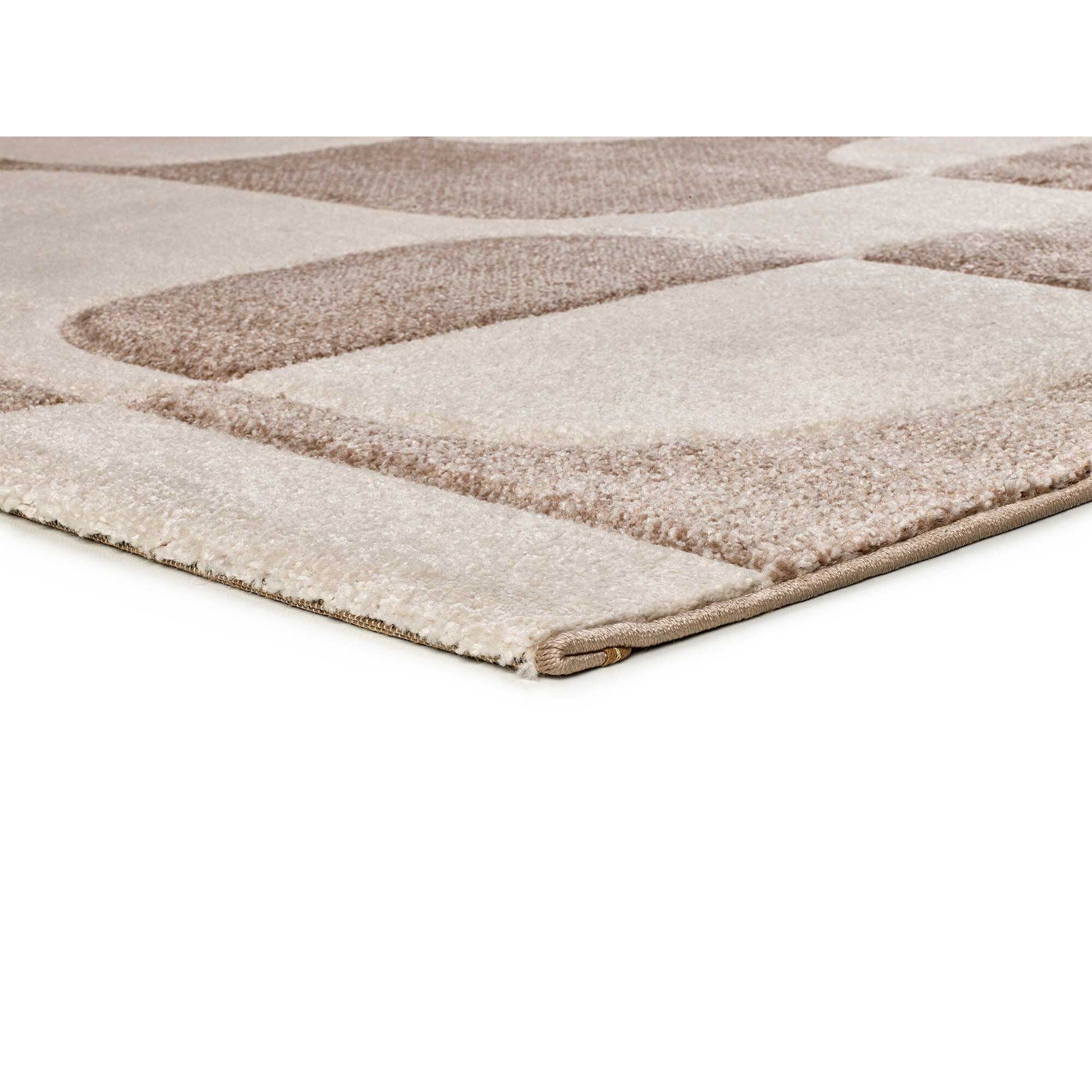 LENA Alfombra geomÃ©trica con formas orgÃ¡nicas en tonos crema, varias medidas disponibles