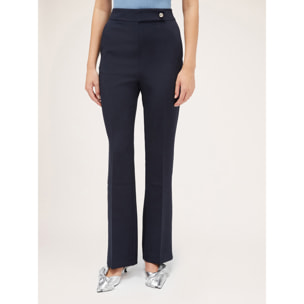 Motivi - Pantaloni flare in tessuto crêpe - Blu