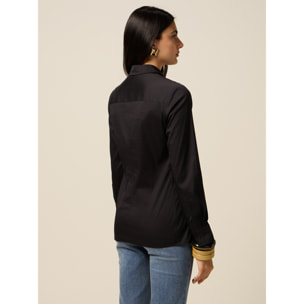 Oltre - Camisa básica de popelina - Negro