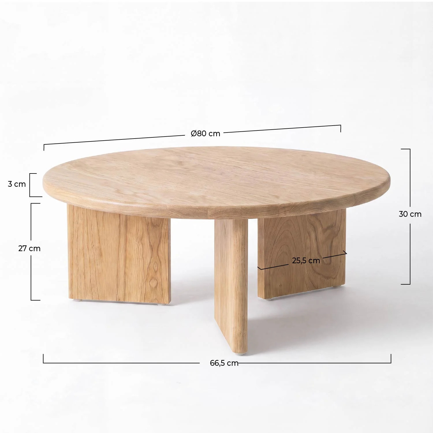 Table basse ronde en bois massif de mindi - Galia