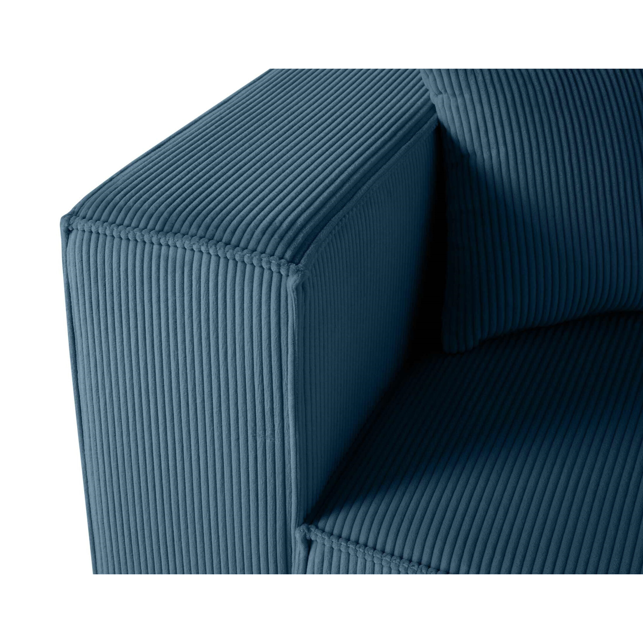Arty - module d'assise gauche - en velours côtelé - Bleu