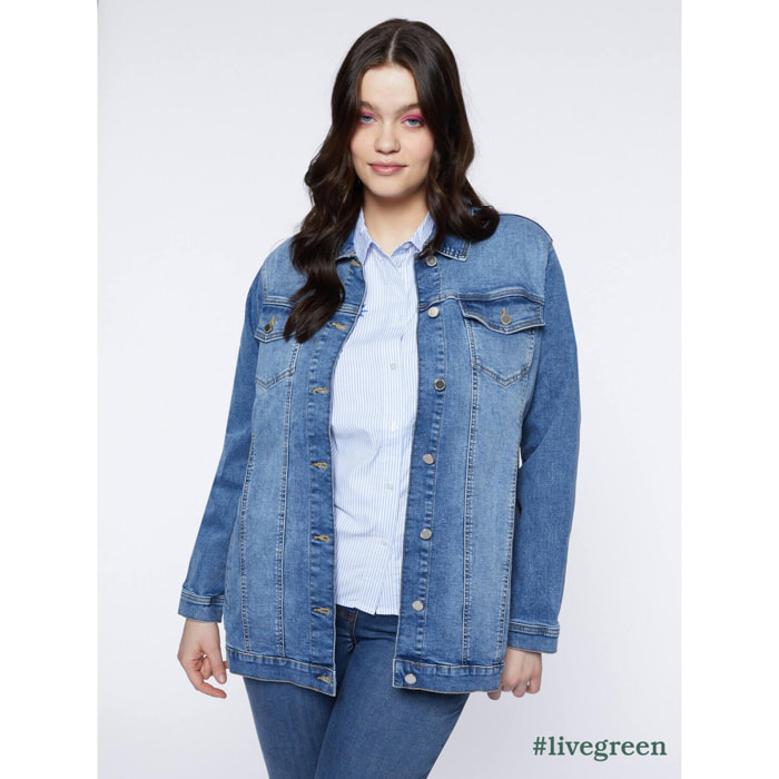 Fiorella Rubino - Chaqueta vaquera oversize - Light - blue