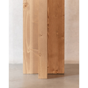 Consola de madera maciza tono roble oscuro de 120x80cm Alto: 80 Largo: 120 Ancho: 35