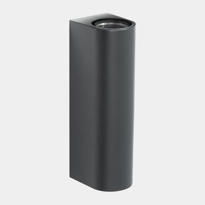 LedsC4 Aplique LED Exterior IP66 Doble Emisión 15W Luz Cálida 2700K, Control DALI-2, Aluminio Gris Urbano, Ideal para Fachadas y Terrazas, 747 Lúmenes, Diseño Moderno y Resistente