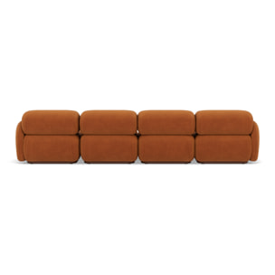 Penelope - canapé droit modulable 4 places en velours texturé - Terracotta