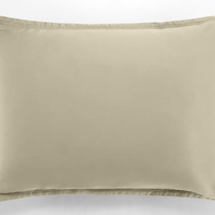 Paire de Taies d'oreiller 100% satin de coton 105 fils beige