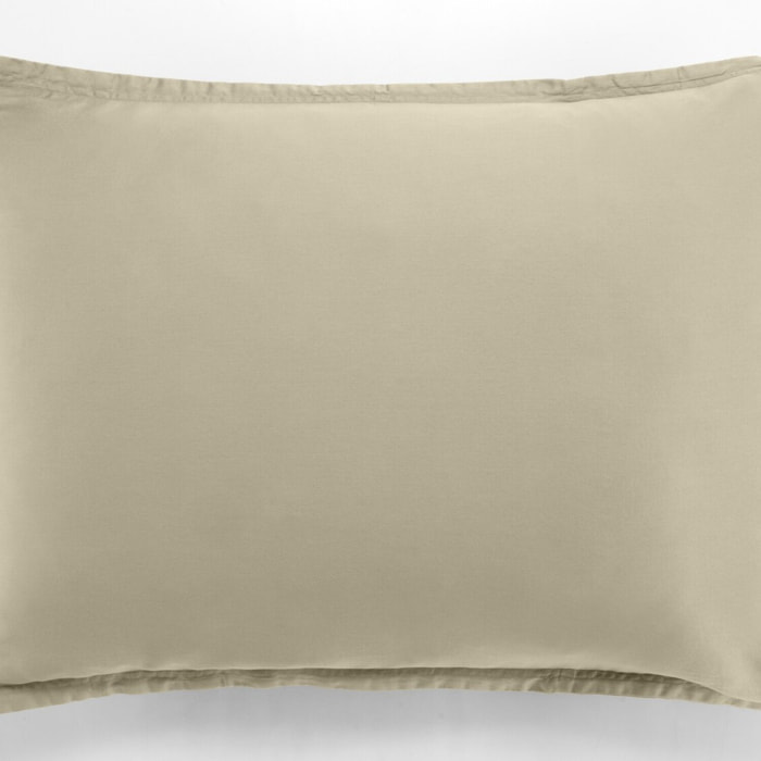Paire de Taies d'oreiller 100% satin de coton 105 fils beige