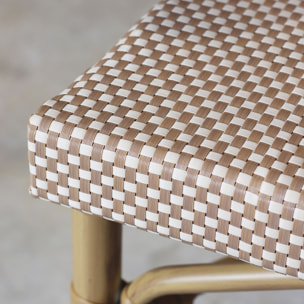 Lot de 2 fauteuils de table extérieur en aluminium effet rotin beige AMALFI
