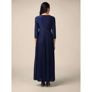 Oltre - Vestito lungo in jersey lurex - Blu
