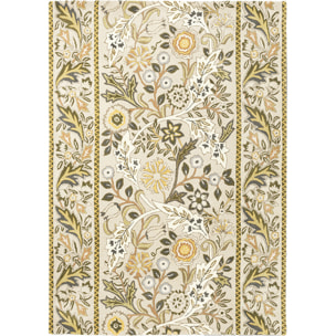 Tapis salon et chambre fait à la main en laine motif floral XEAL