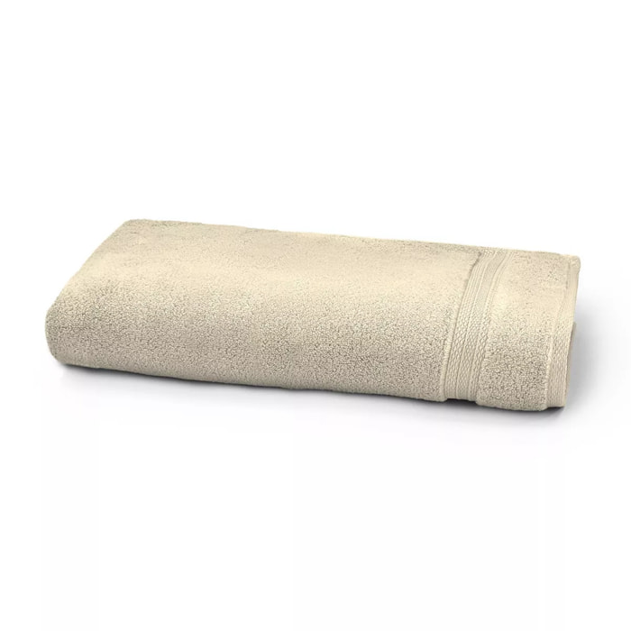 Drap de douche pur coton 550 g/m² uni beige Elea angora