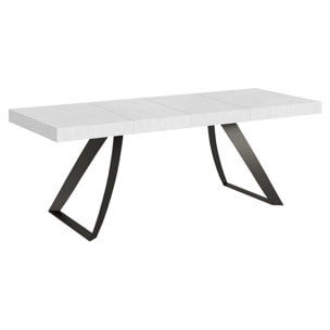 Table extensible 90x160/264 cm Proxy Premium Frêne Blanc cadre Anthracite