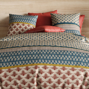 Parure housse de couette + 2 taies 100% coton 71fils manille