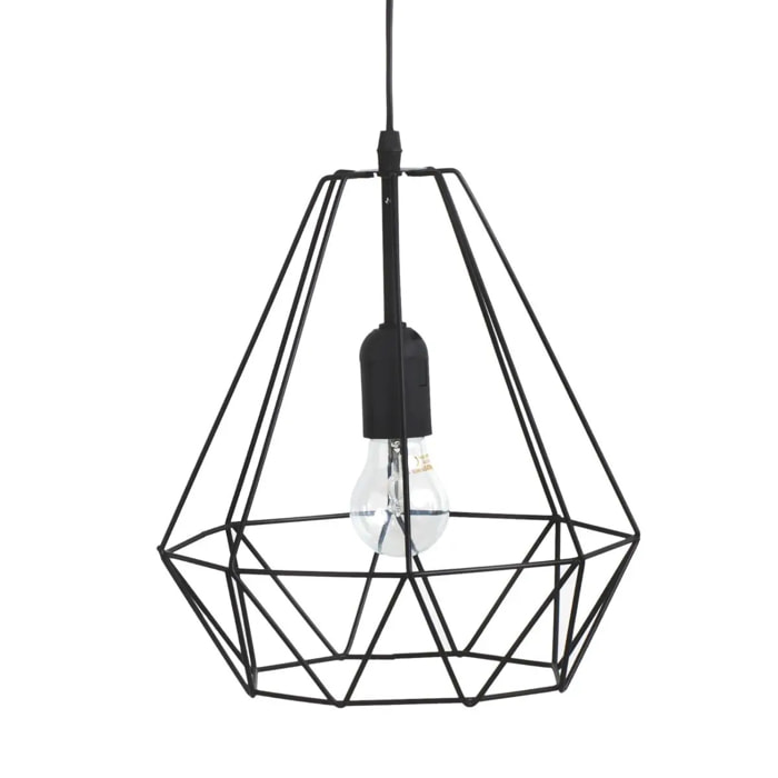 Suspension filaire "Drim" noire - métal D25 cm