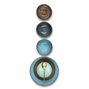Tara Turquoise - 6 assiettes dessert
