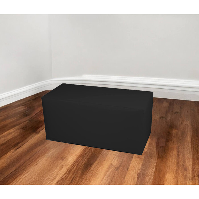 Pouf București, Poltrona multiuso, Poltroncina sacco, Pouf poggiapiedi, Made in Italy, 40x90 h42 cm, Nero