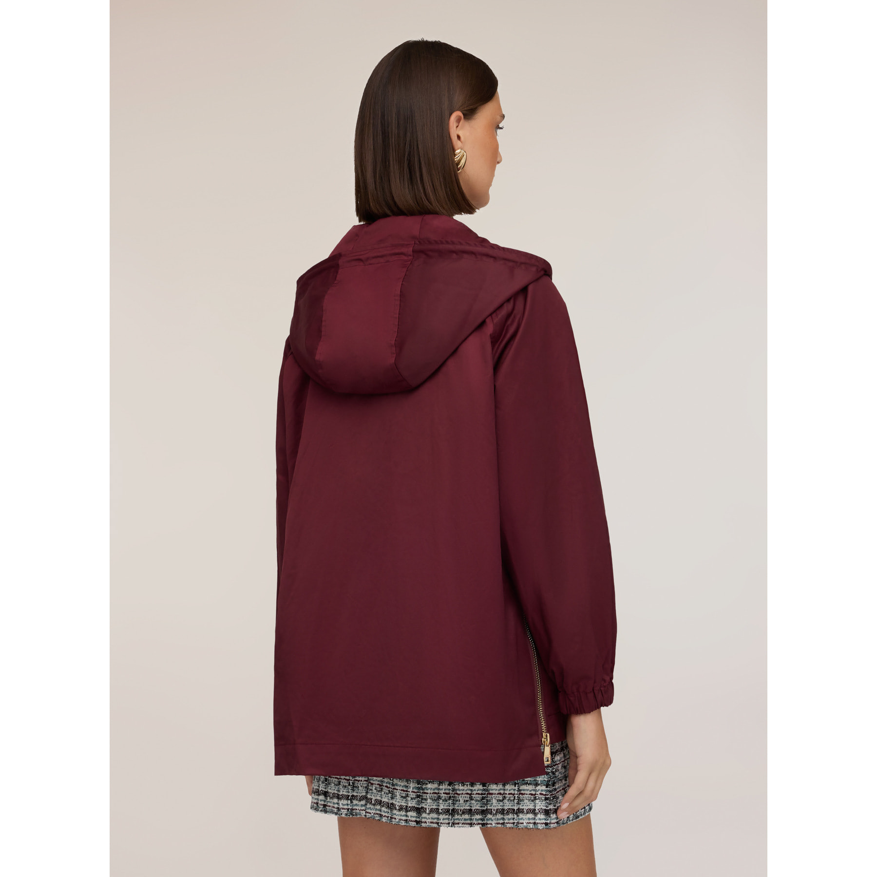 Motivi - Parka de mezcla de algodón con capucha - Burgundy