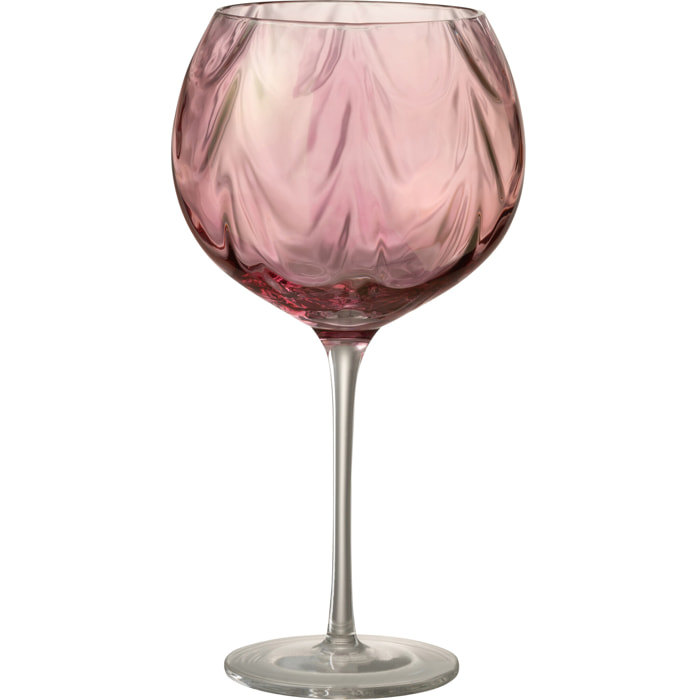 J-Line verre à vin Irrégulier - verre - rose/transparent - 4 pcs