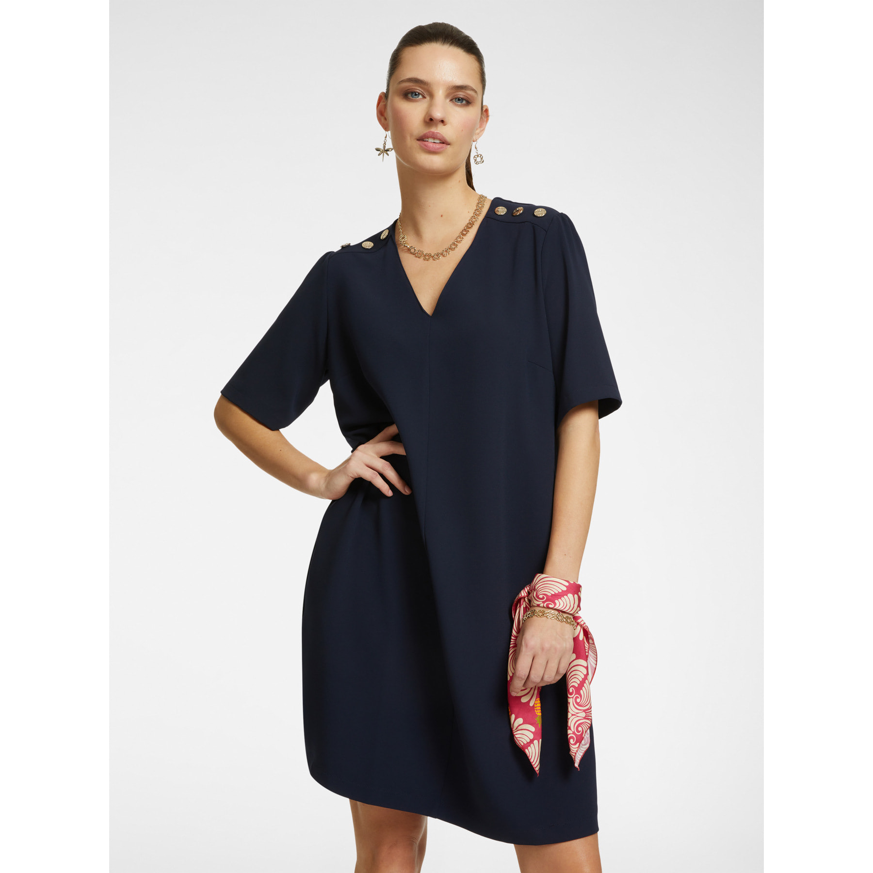 Elena Mirò - Vestidocon botones - Azul