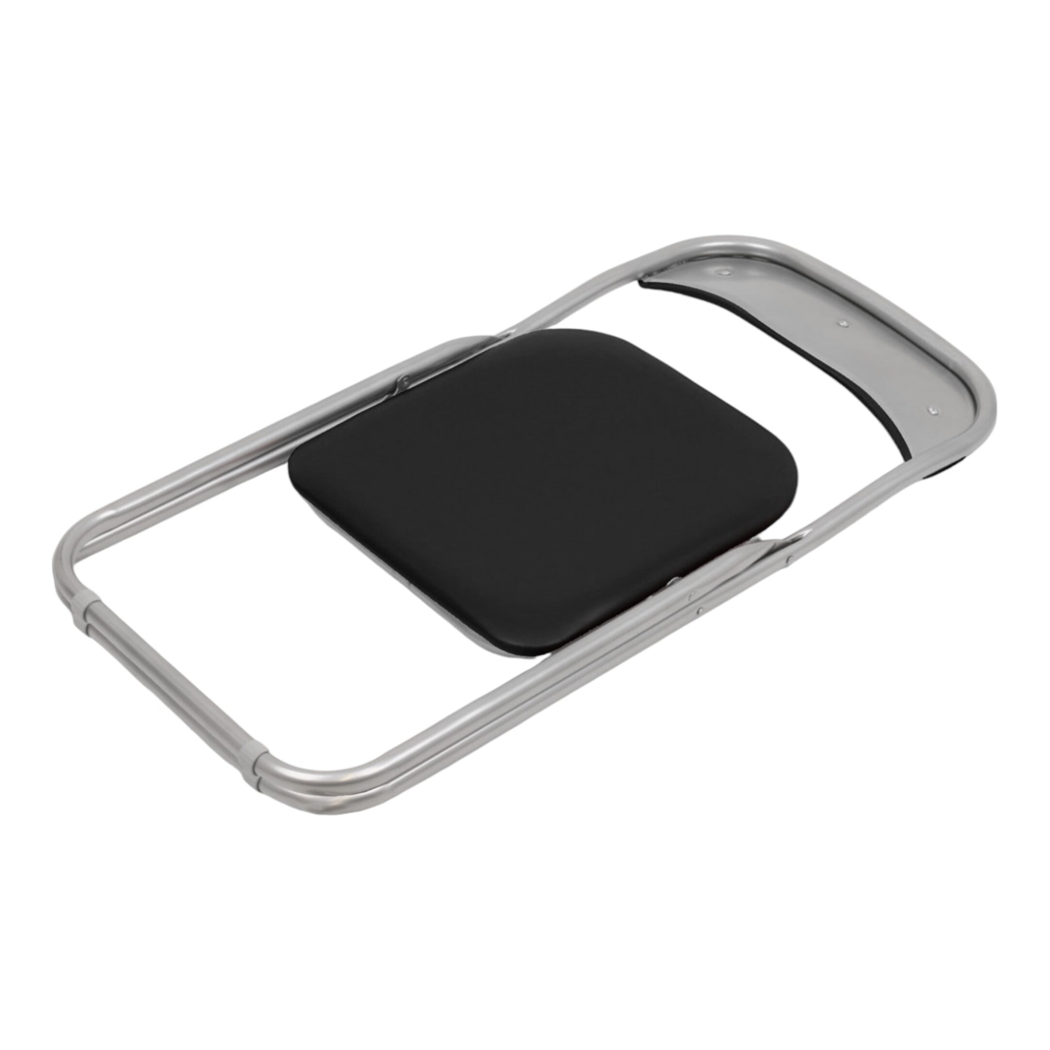 Set di 2 sedie pieghevoli Antenore, Poltrona salvaspazio, Sedia per ospiti, Seduta per riunioni in simil ecopelle, 43x47h80 cm, Nero