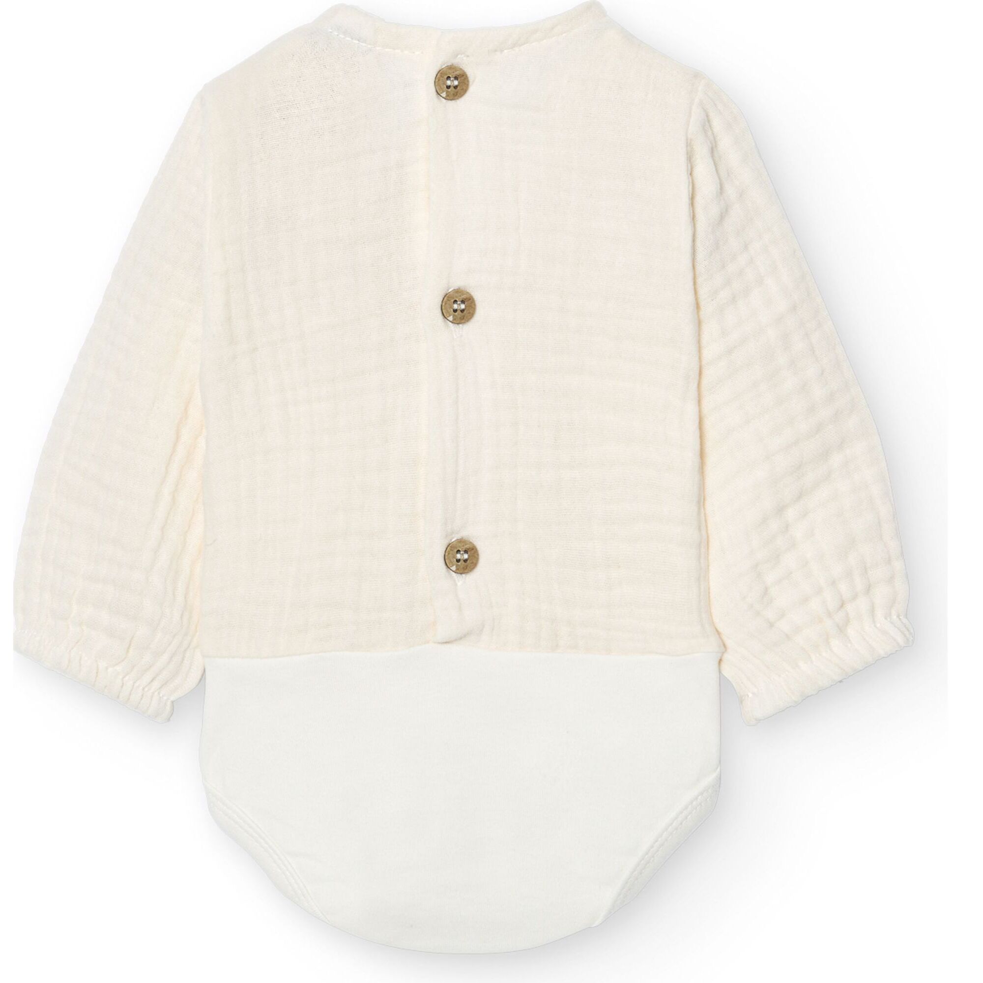 Body bebé manga larga bambula botones