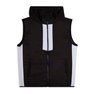 Gilet imbottito con cappuccio e zip
