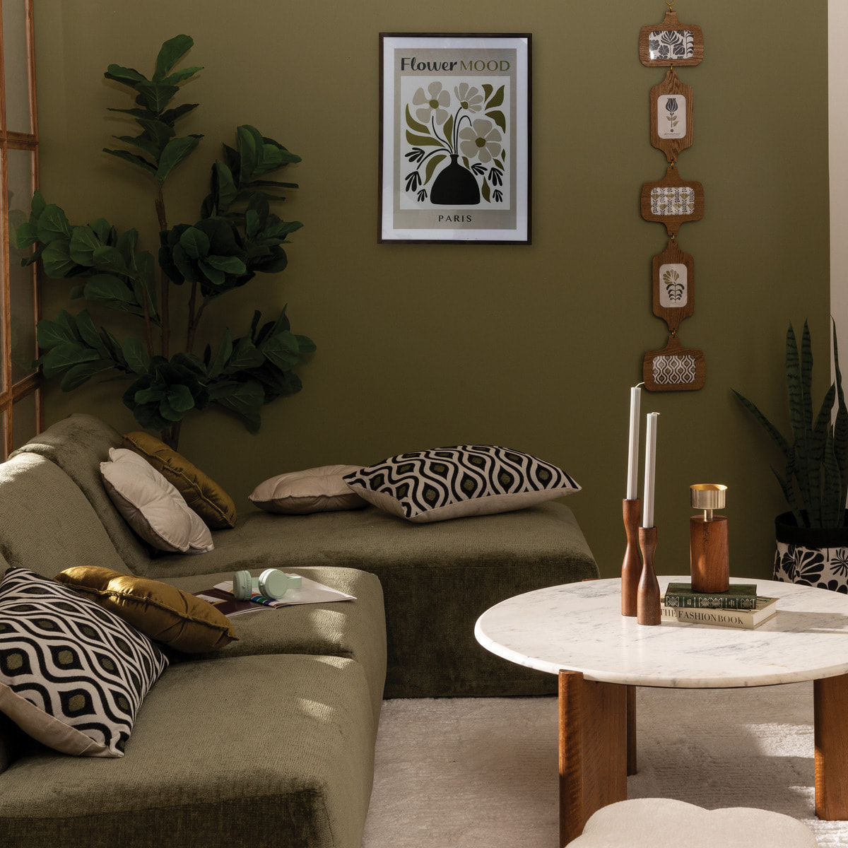 Lot de 2 chandeliers/bougeoirs H22cm marron