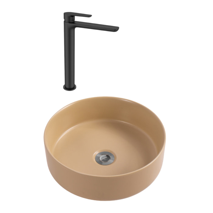 PixL 36 x 12,5 cm vasque à poser + Swiss Aqua Technologies Mood mitigeur lavabo XL + Ceramia PixL bonde (CEPX36MOMSAT285C)