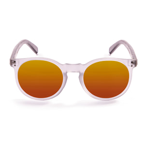 Gafas de sol OCEAN LIZARD WOOD - De brazo de bambú con montura transparente blanco / Revo roja con
