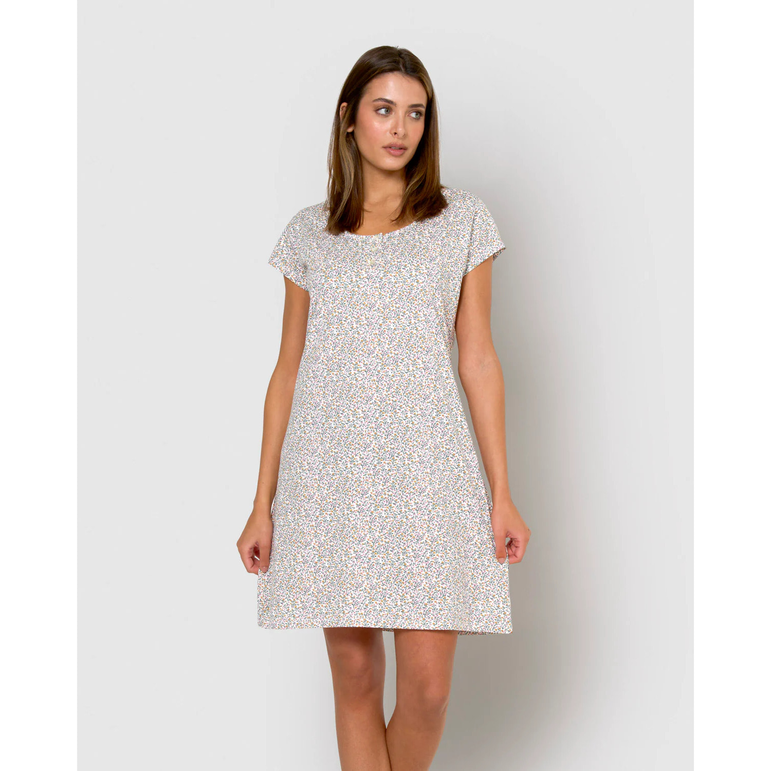 Vestido corto de algodón clarita verde