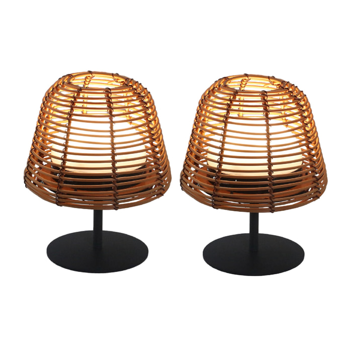 2 Lampe de table TWINS BOHEME H16CM