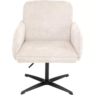 Chaise avec accoudoirs pivotante Tabea beige Kare Design