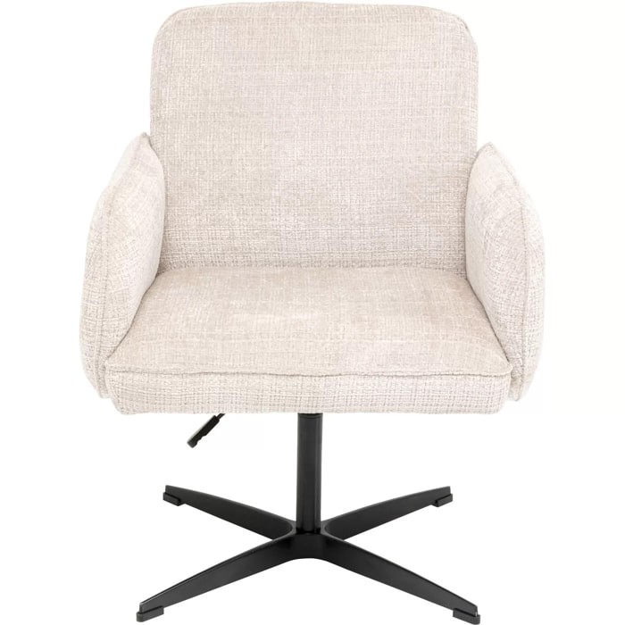 Chaise avec accoudoirs pivotante Tabea beige Kare Design