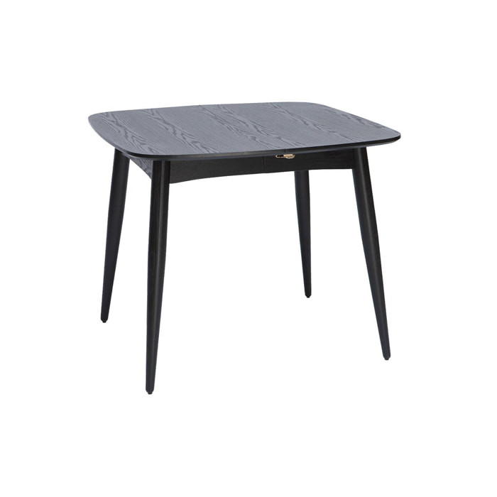 Table à manger extensible carrée en bois noir L90-130 cm NORDECO