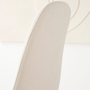 Chaise rembourrée Allende -tissu et bois-couleur beige 44 x 88 x 51 cm
