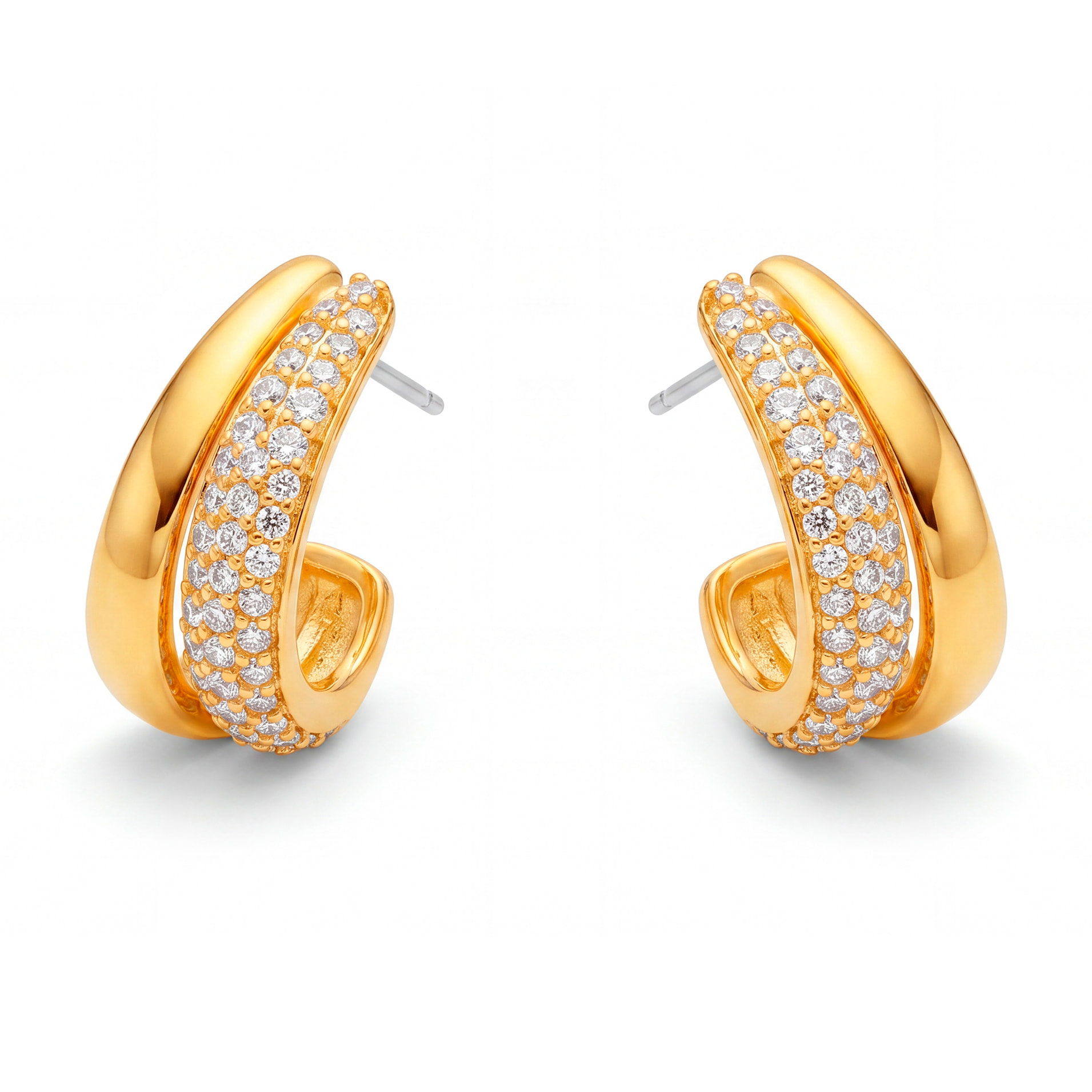 Pendientes Sadani acabado oro amarillo 18k