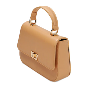 Minibolsa redonda color camel