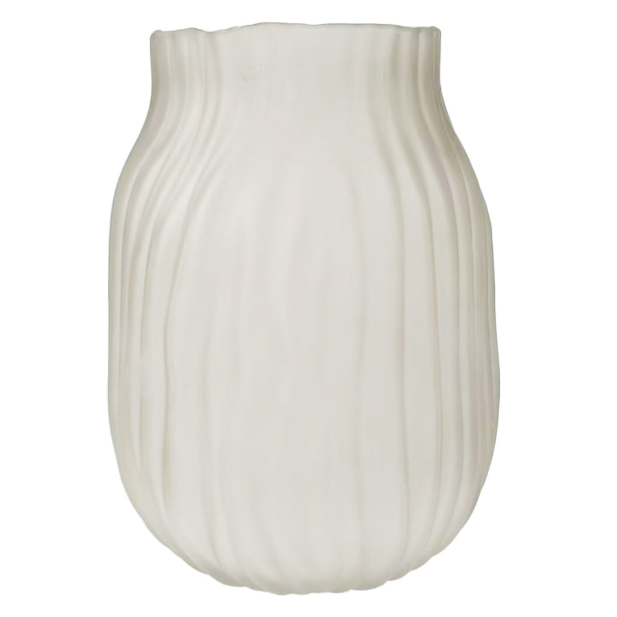 Vaso Rigato D.16,5Xh.20 Cm - Pezzi 2 - 16,5X20X16,5cm - Colore: Bianco - Bianchi Dino - Decori Casa E Complementi