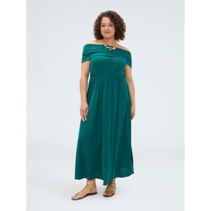 Fiorella Rubino - Vestido largo Chill off-shoulder en jersey - Verde