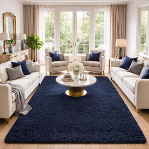 Tapis poils longs shaggy tissé motif uni ZASIVE