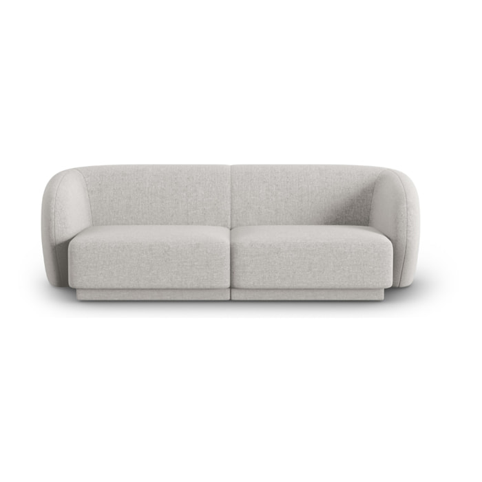 Canapé modulable "Lionel" 2 places en chenille argent chiné