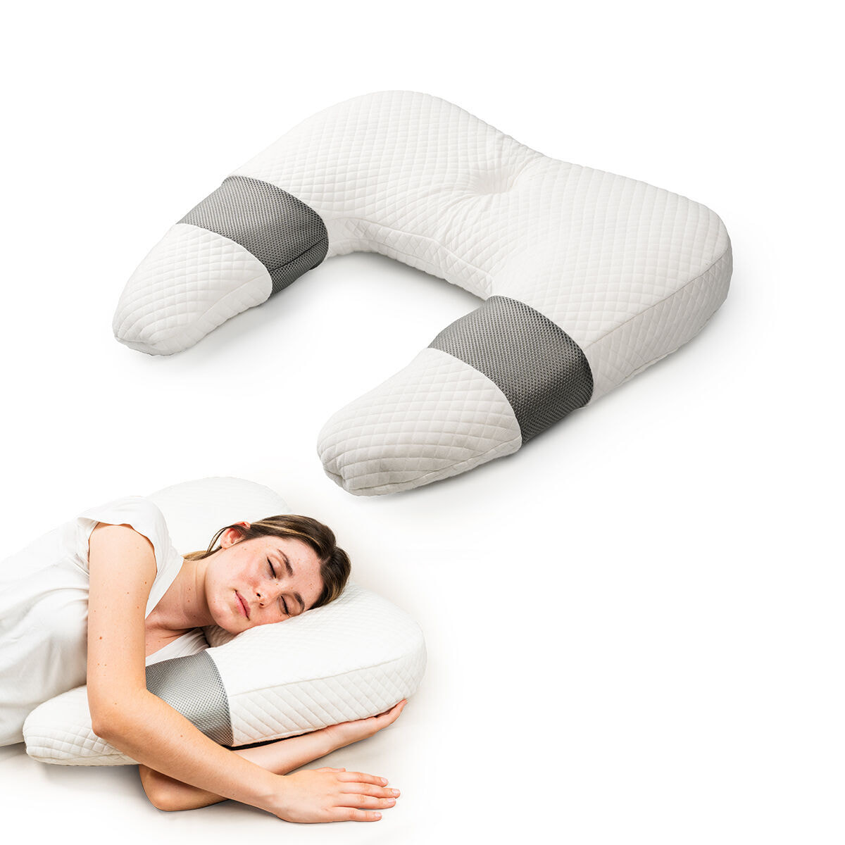 Almohada Ergonómica Multifunción Ullow InnovaGoods - Blanco