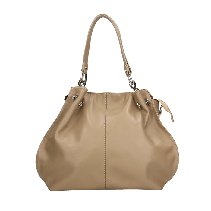 Borsa a spalla da Donna Charlotta in Vera Pelle Made in Italy 30x38x12 cm