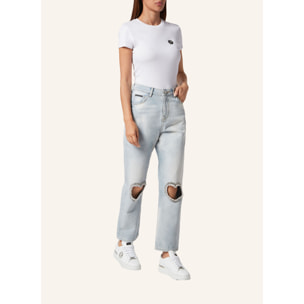 PHILIPP PLEIN Denim Trousers Loose Fit HEART