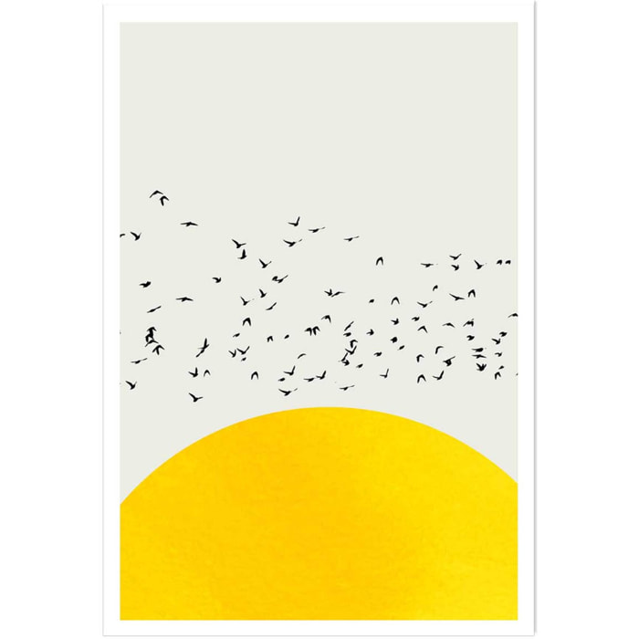 Affiche dessin ""1000 oiseaux"" Affiche seule