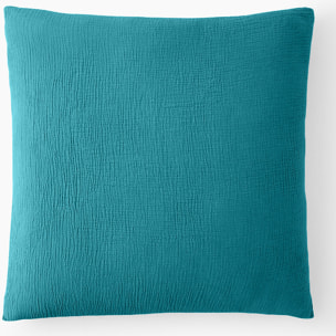 Paire de Taies D'oreiller 100% Gaze De Coton Bleu Enamel