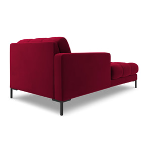 Méridienne gauche "Bali" en velours rouge